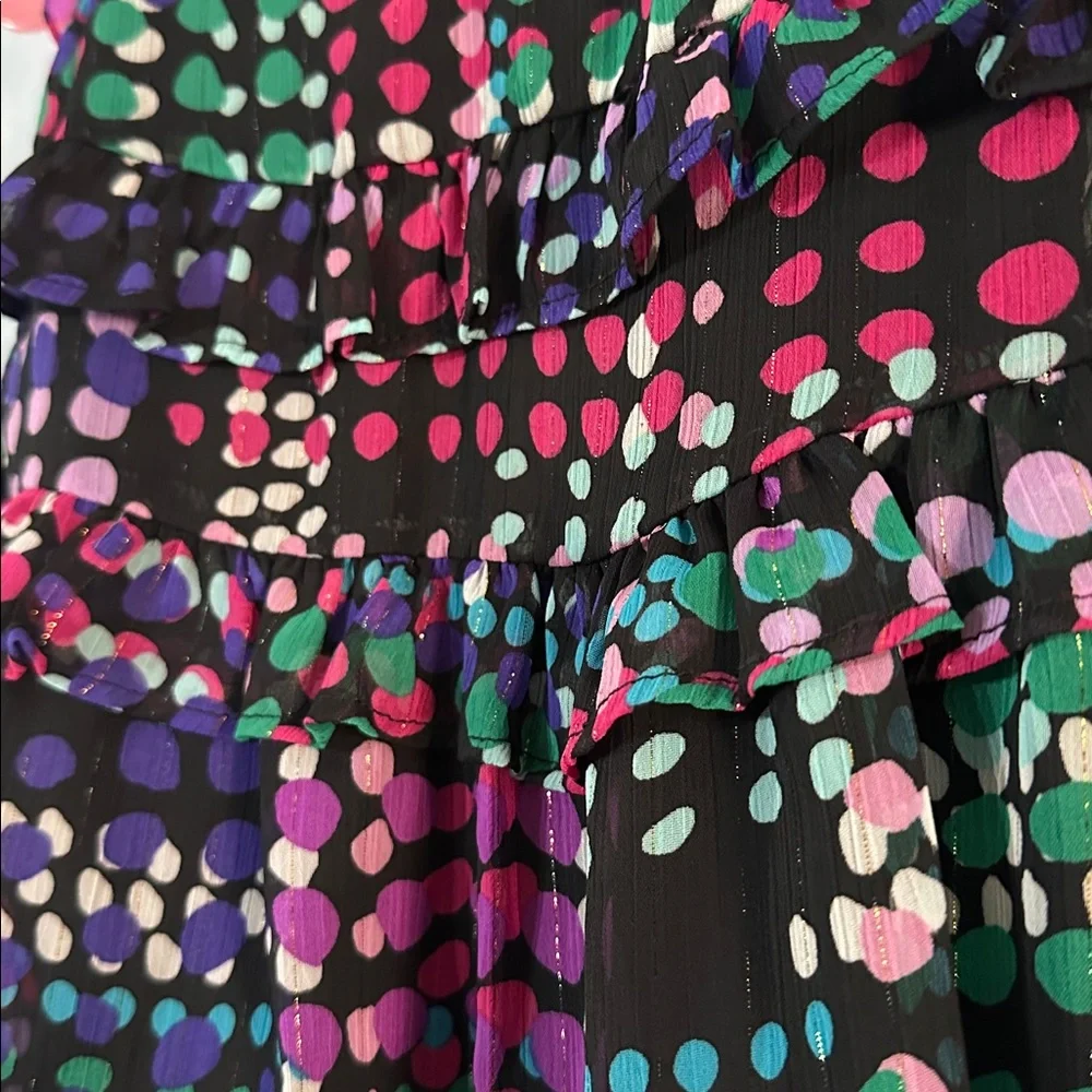 Kate Spade Kids Multicolor Ruffles Flowing Polka Dot Pink Purple Dress 18 months